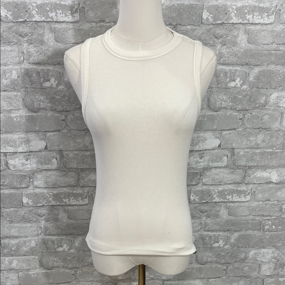Ted Baker Cream Ribbed Tank Top